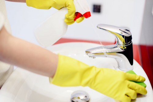 Cleaning tasks for SW12 offices including desks, floors, and shared facilities