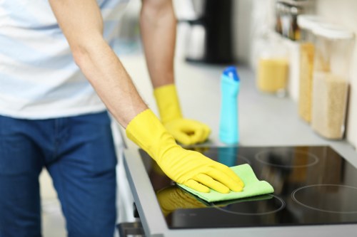 Careful deep cleaning of a lounge sofa in a SW12 property