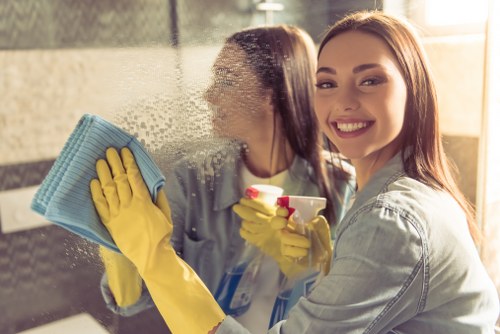 Technician applying professional carpet cleaning methods with care